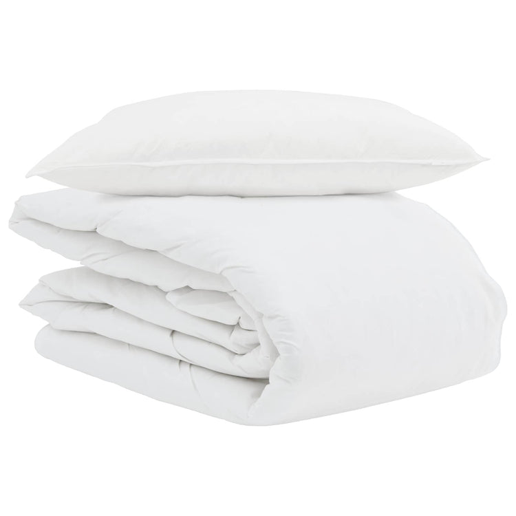 Vidaxl zomer dekbed met kussen 2 pcs wit donsveertjes