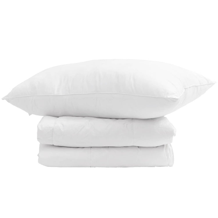 Vidaxl winter dekbed met kussen 2 st wit donsveertjes