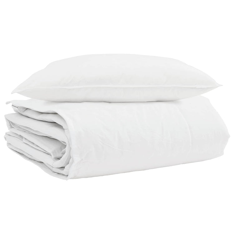 Vidaxl winter dekbed met kussen 2 st wit donsveertjes