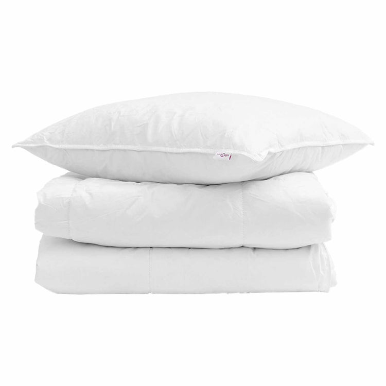 Vidaxl winter dekbed met kussen 2 st wit donsveertjes