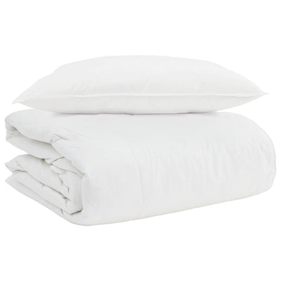Vidaxl 2-in-1 dekbed met kussen 2 pcs wit donsveertjes