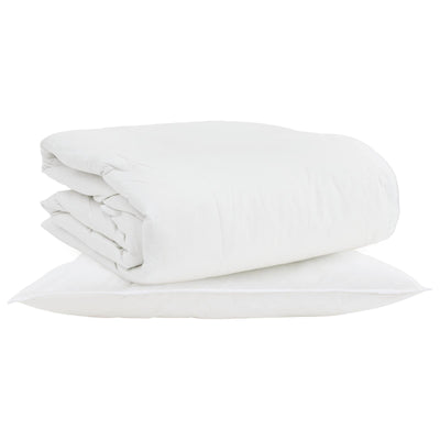 Vidaxl 2-in-1 dekbed met kussen 2 pcs wit donsveertjes