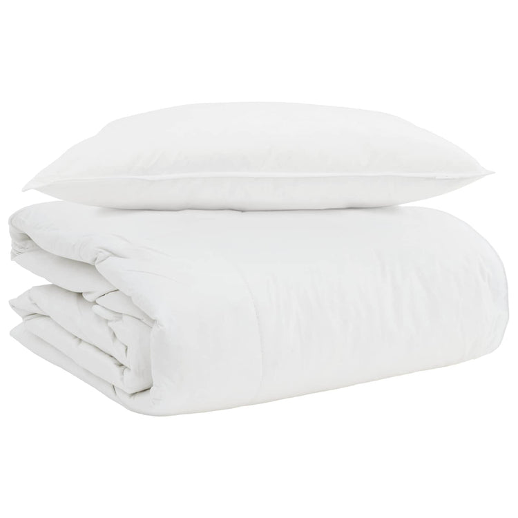 Vidaxl 2-in-1 dekbed met kussen 2 pcs wit donsveertjes