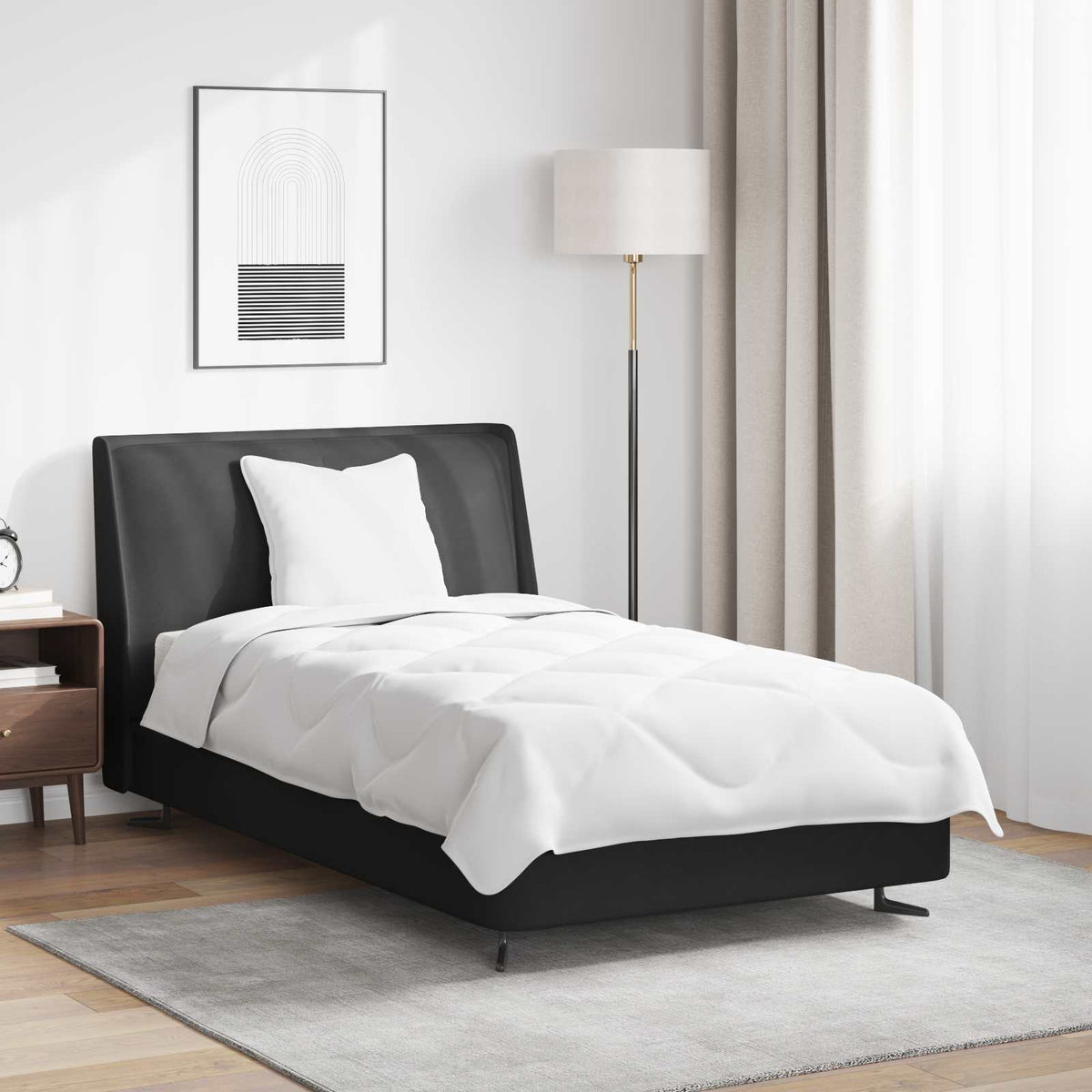 Vidaxl zomer dekbed met kussen 2 st wit microvezel