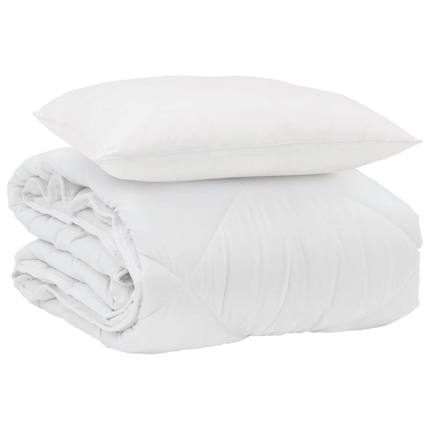 Vidaxl zomer dekbed met kussen 2 pcs wit microvezel