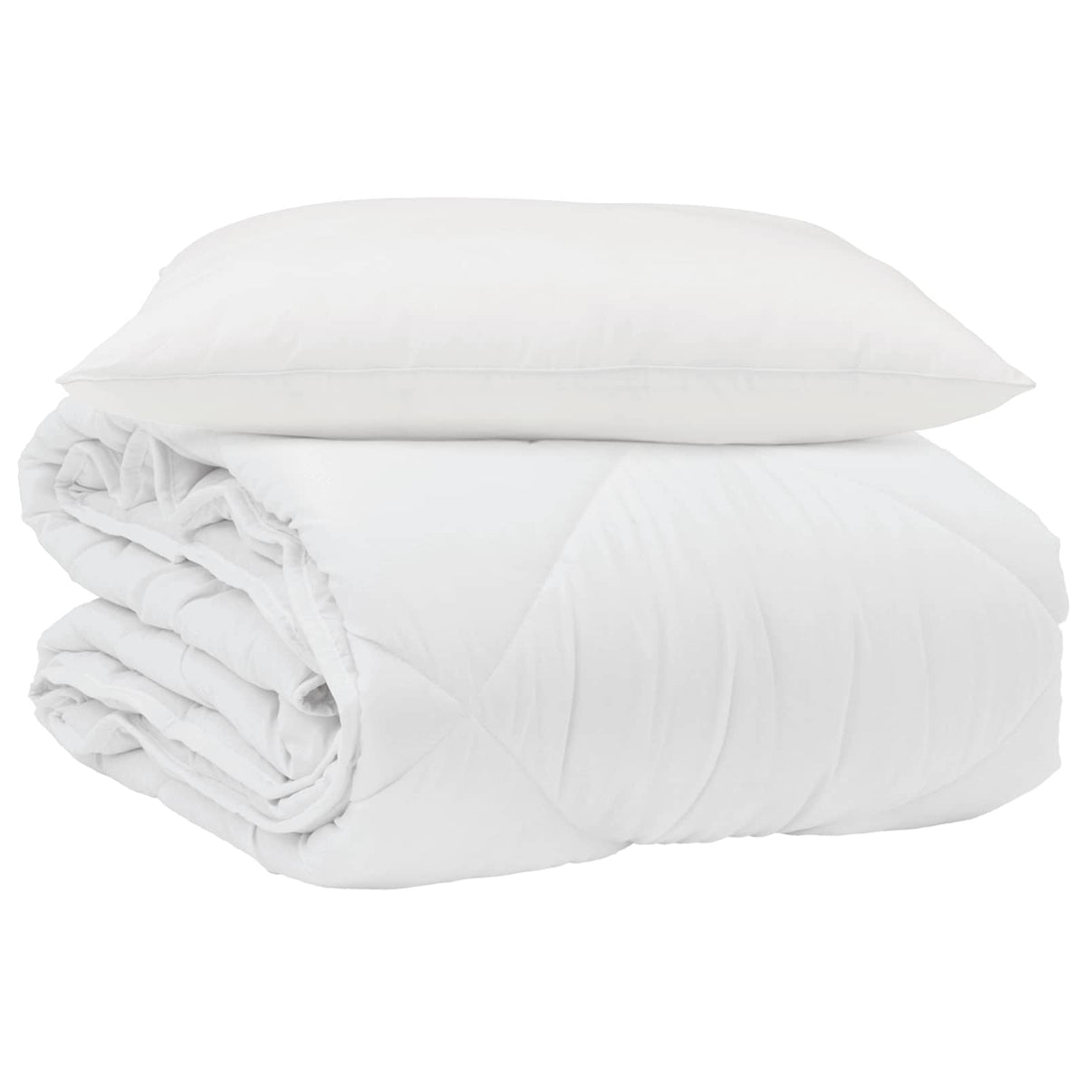 Vidaxl zomer dekbed met kussen 2 st wit microvezel