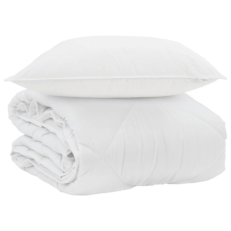 Vidaxl zomer dekbed met kussen 2 pcs wit microvezel