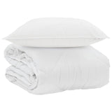 Vidaxl zomer dekbed met kussen 2 st wit microvezel - afbeelding 2