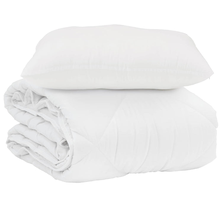 Vidaxl zomer dekbed met kussen 2 st wit microvezel