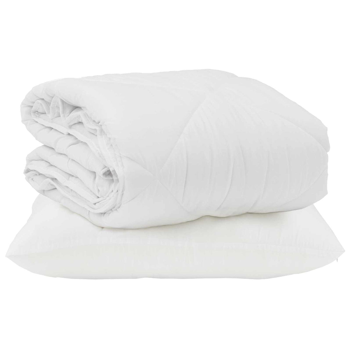 Vidaxl zomer dekbed met kussen 2 pcs wit microvezel