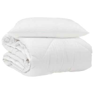 Vidaxl het duvet voor elk seizoen met kussen 2 pcs wit microvezel