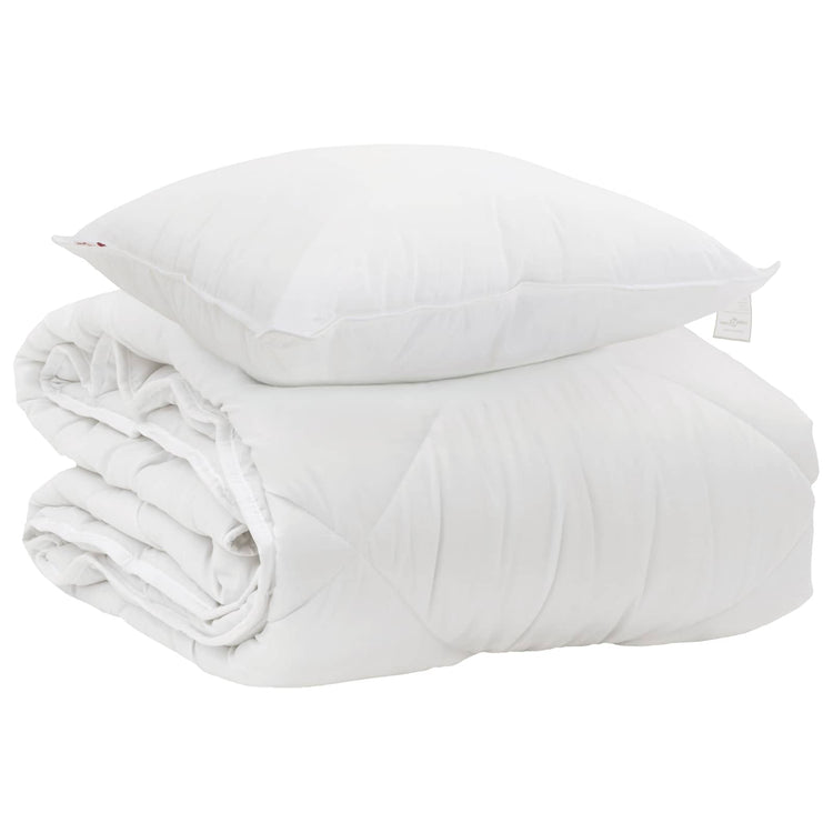 Vidaxl het duvet voor elk seizoen met kussen 2 st wit microvezel