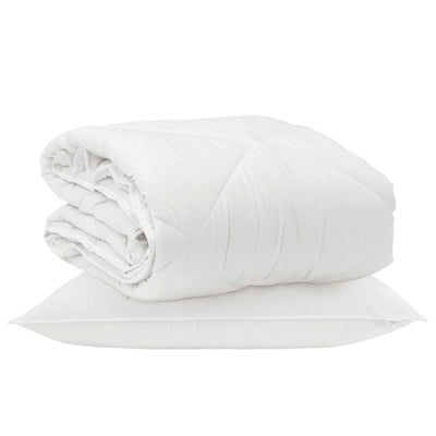 Vidaxl het duvet voor elk seizoen met kussen 2 pcs wit microvezel