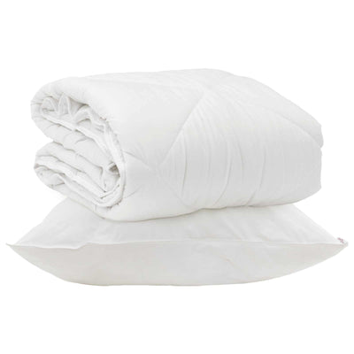 Vidaxl het duvet voor elk seizoen met kussen 2 pcs wit microvezel