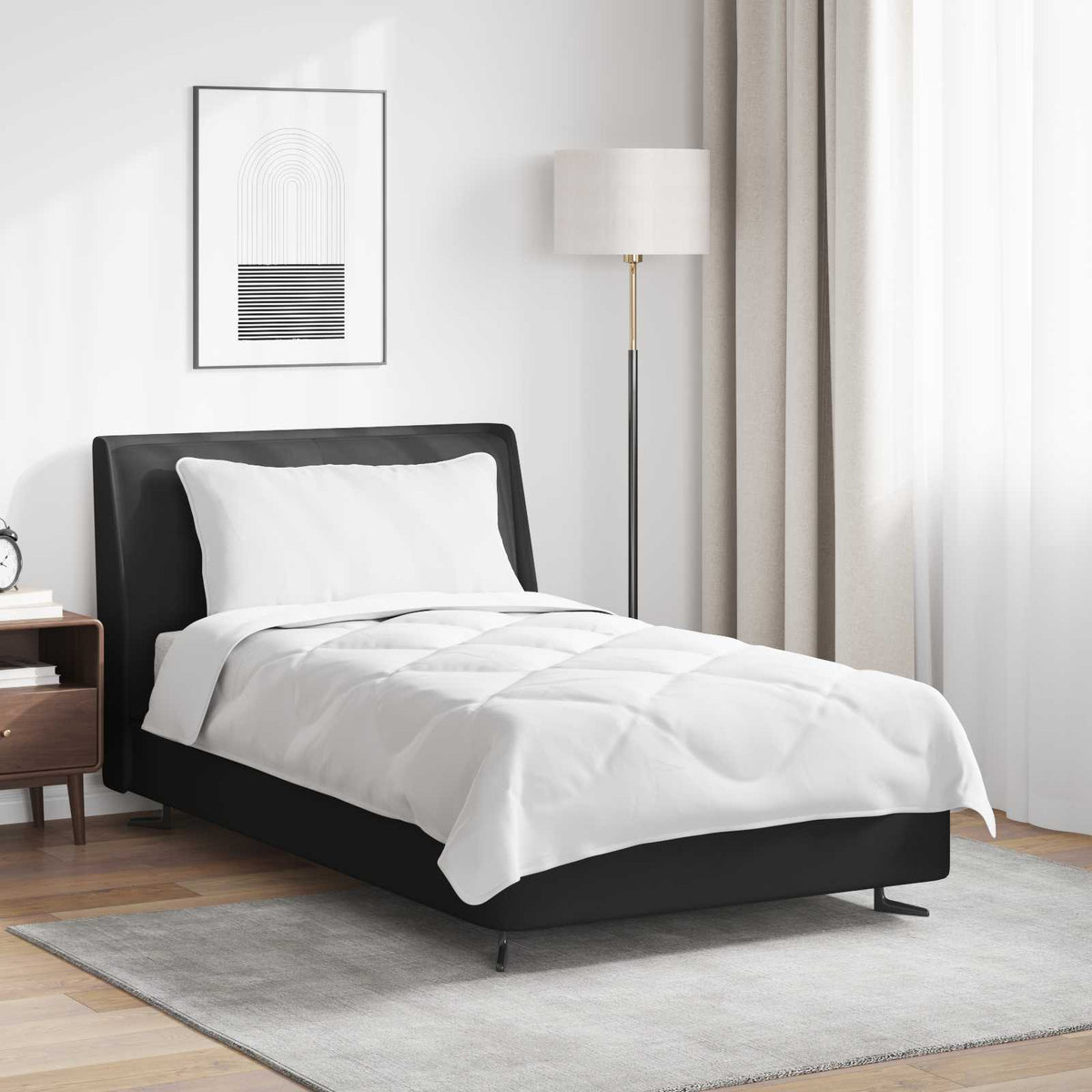 Vidaxl dekbed met kussen 2 st wit microvezel