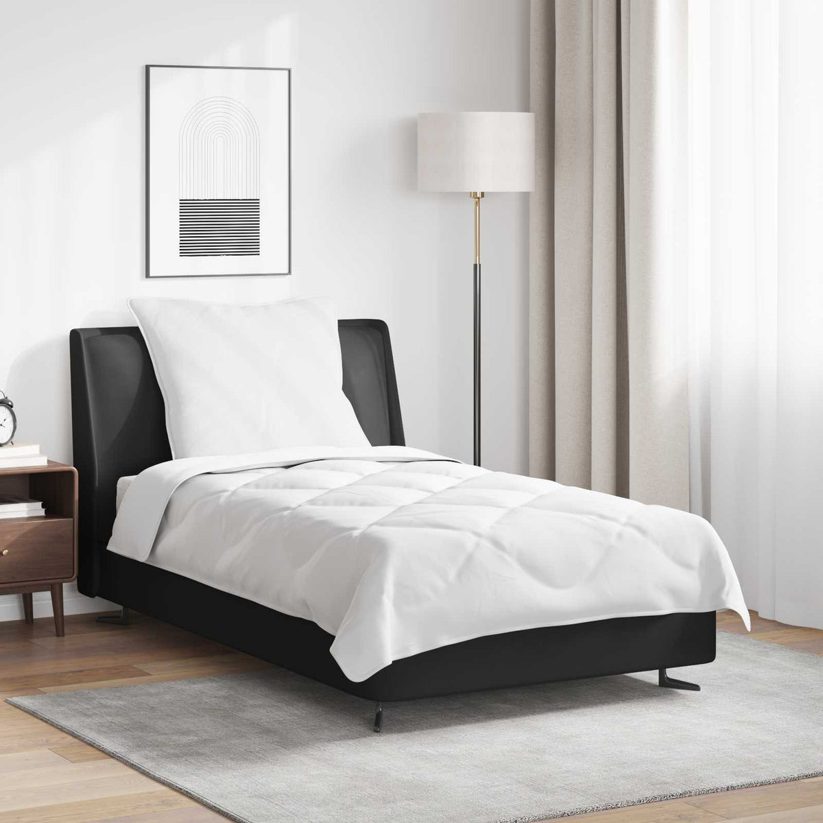 Vidaxl dekbed met kussen 2 st wit microvezel