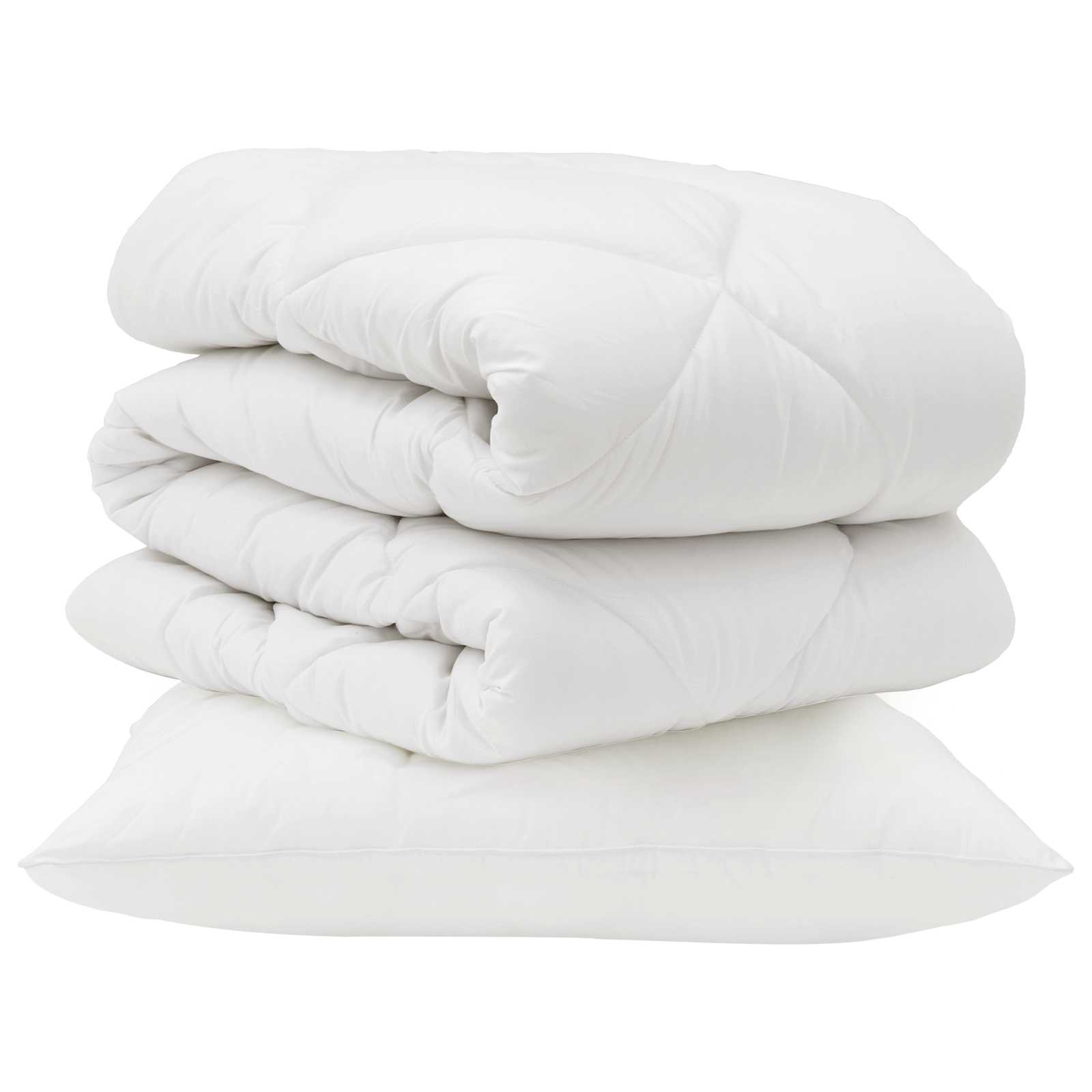 Vidaxl dekbed met kussen 2 pcs wit microvezel