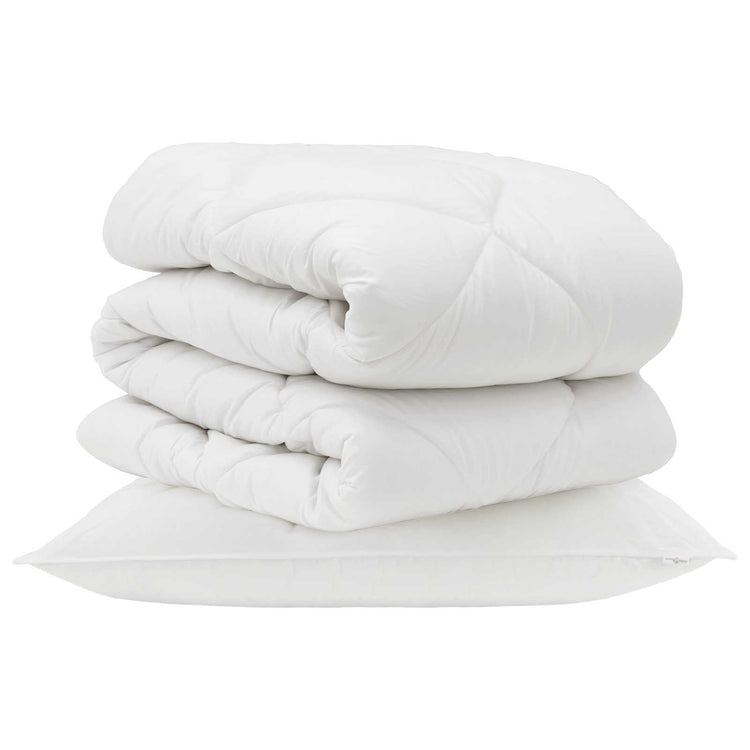 Vidaxl dekbed met kussen 2 pcs wit microvezel