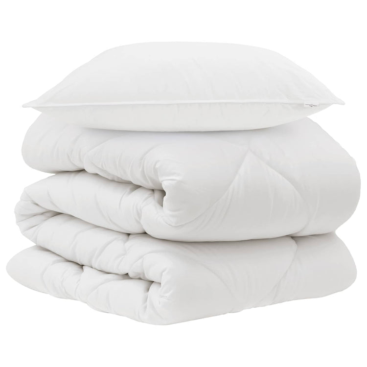 Vidaxl dekbed met kussen 2 st wit microvezel