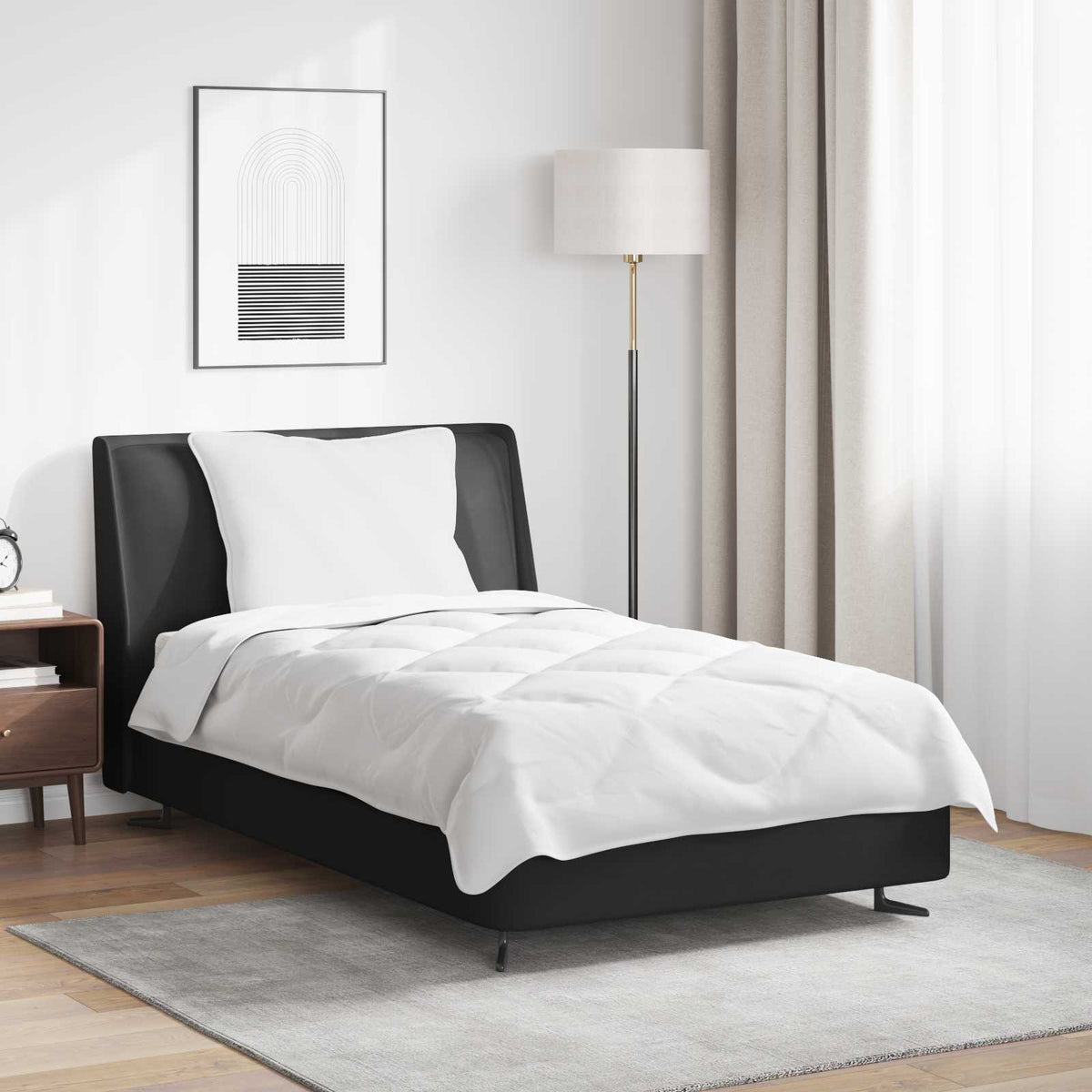 Vidaxl dekbedset met kussen 2 st wit microvezel