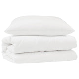 Vidaxl dekbed set met kussen 2 st wit microfibre - afbeelding 2