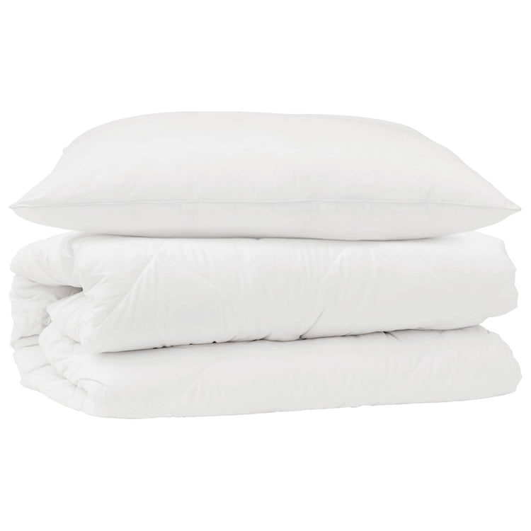 Vidaxl dekbed set met kussen 2 st wit microfibre