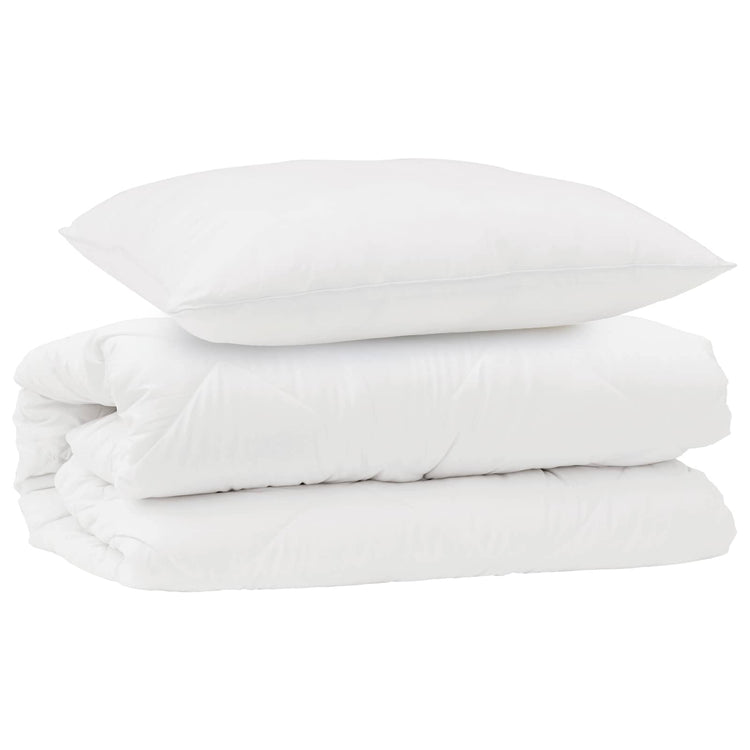 Vidaxl dekbed set met kussen 2 st wit microfibre