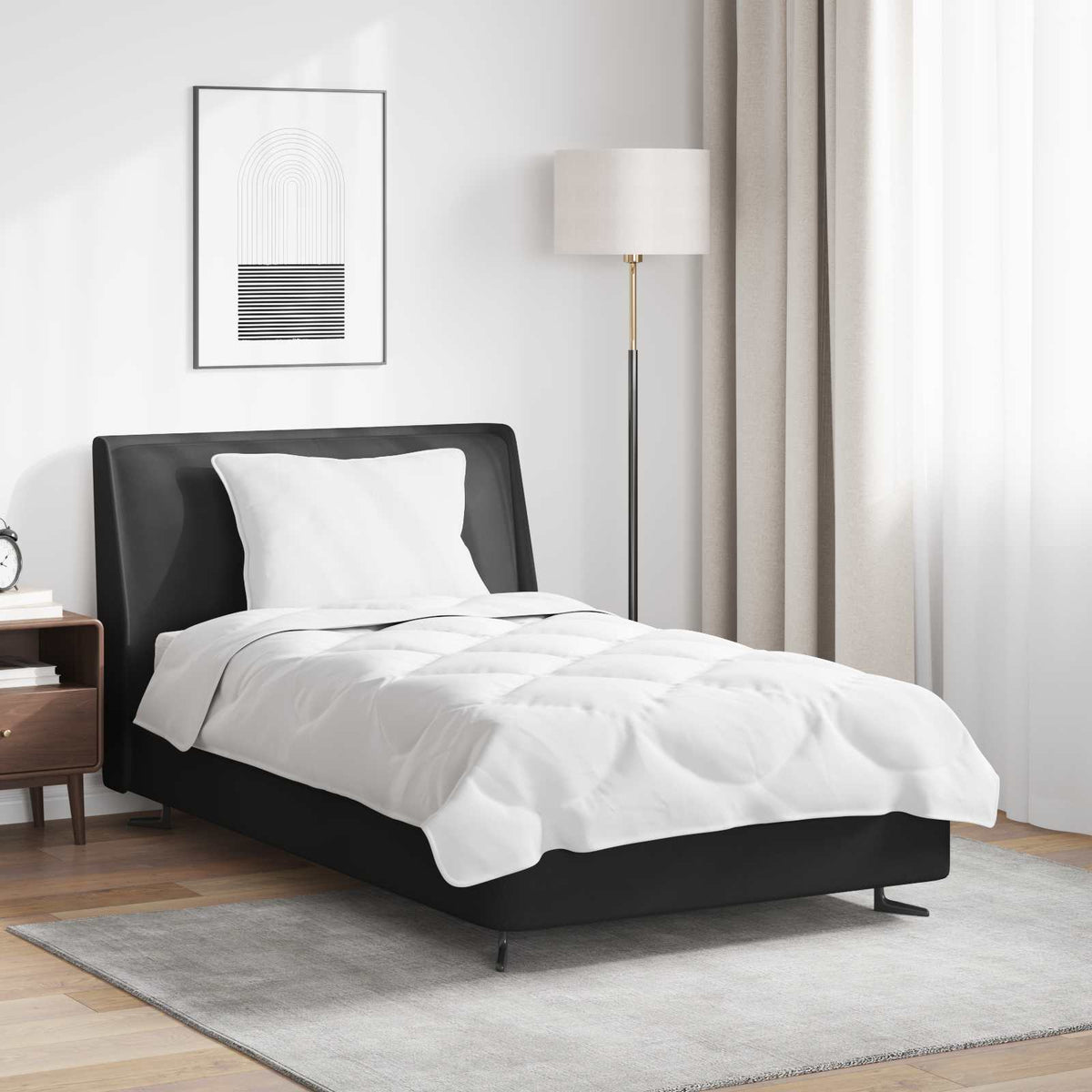 Vidaxl dekbed set met kussen 2 st wit microfibre