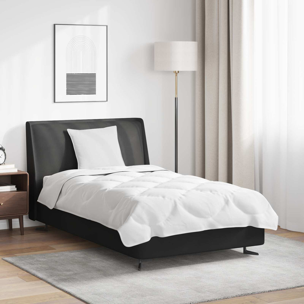 Vidaxl dekbed set met kussen 2 st wit microfibre