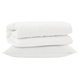Vidaxl dekbed set met kussen 2 st wit microfibre - afbeelding 2