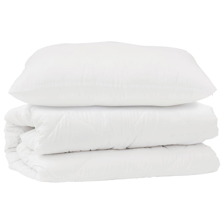 Vidaxl dekbed set met kussen 2 st wit microfibre