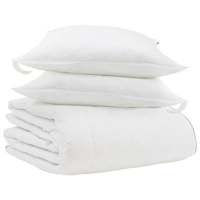 Vidaxl winter dekbed met kussen 3 st wit donsveertjes