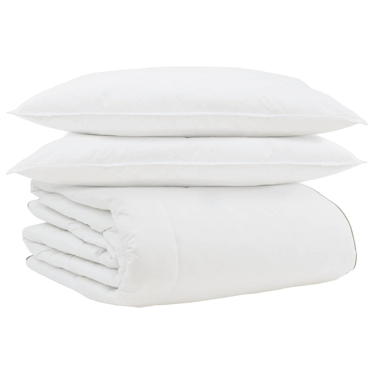 Vidaxl winter dekbed met kussen 3 st wit donsveertjes
