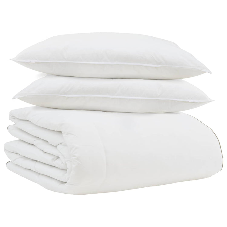 Vidaxl winter dekbed met kussen 3 st wit donsveertjes