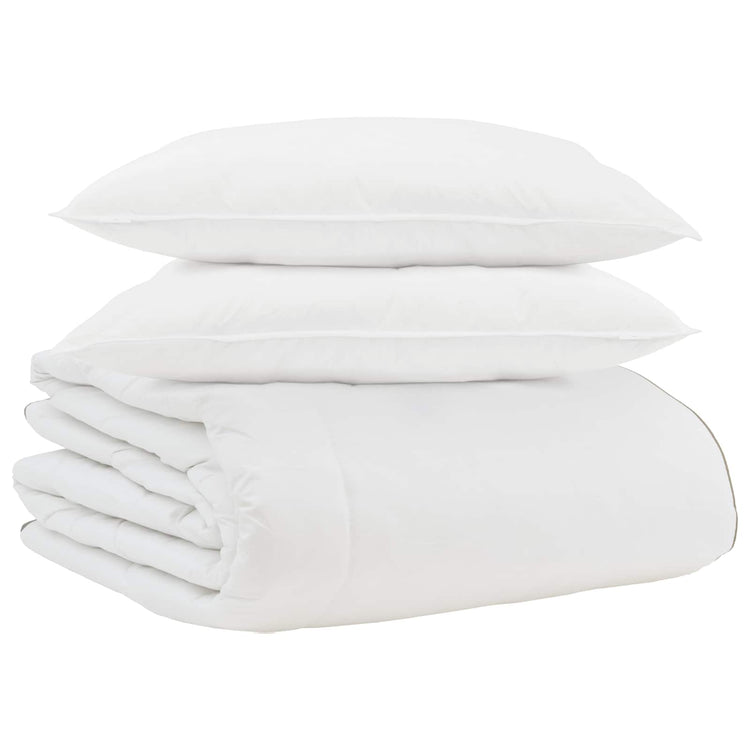 Vidaxl winter dekbed met kussen 3 st wit donsveertjes
