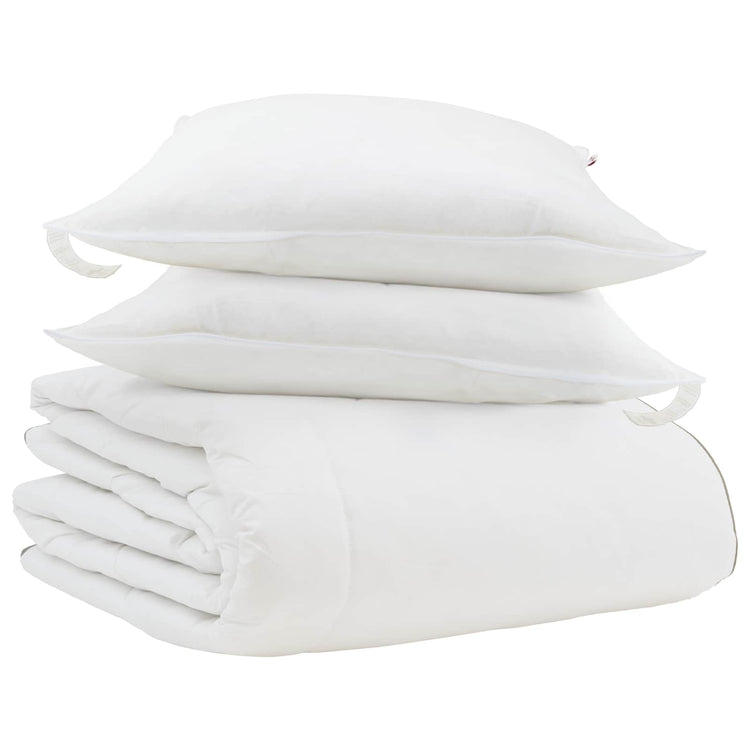 Vidaxl winter dekbed met kussen 3 st wit donsveertjes