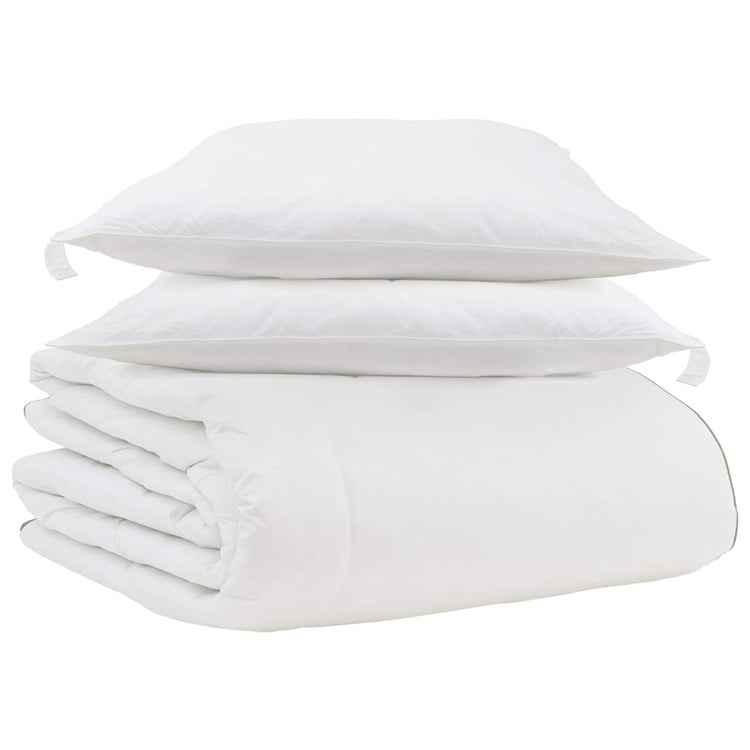 Vidaxl winter dekbed met kussen 3 st wit donsveertjes