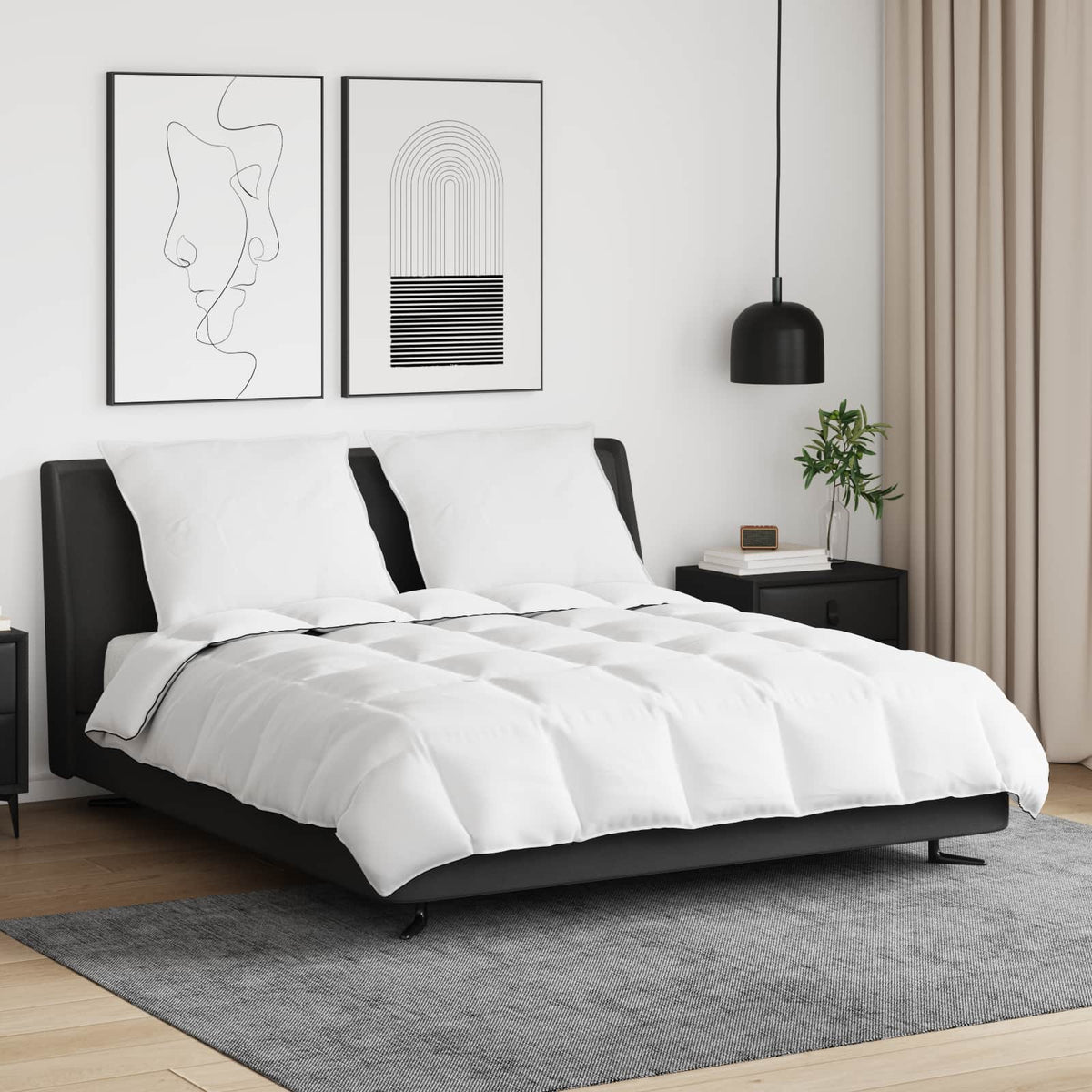 Vidaxl winter dekbed met kussen 3 st wit donsveertjes