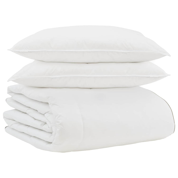 Vidaxl winter dekbed met kussen 3 pcs wit donsveertjes