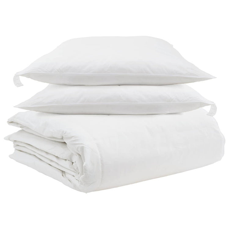 Vidaxl dekbed set met kussen 3 pcs wit donsveertjes