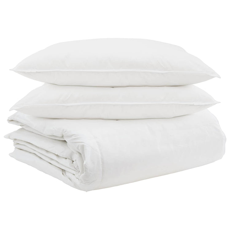 Vidaxl dekbed set met kussen 3 st wit donsveertjes