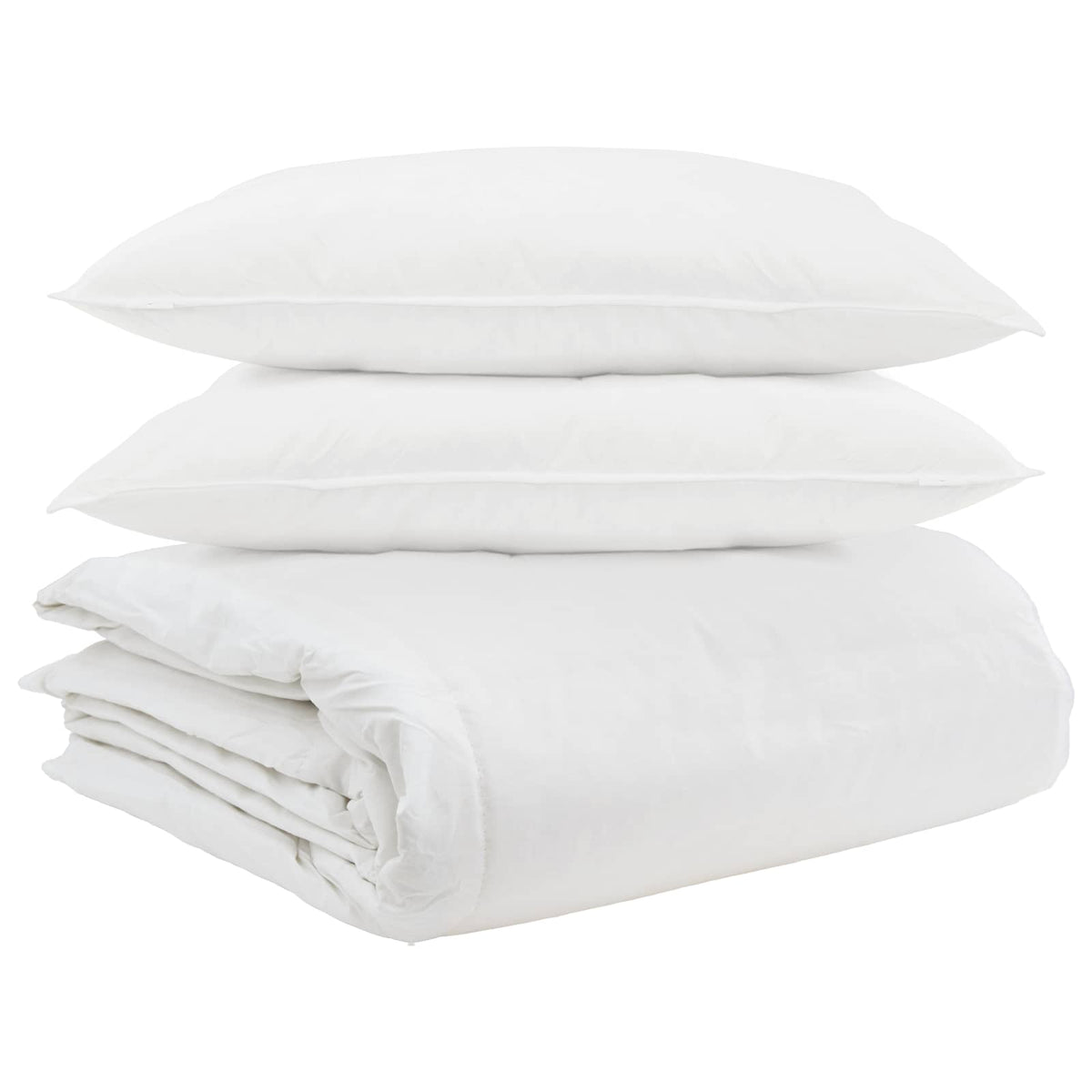 Vidaxl dekbed set met kussen 3 st wit donsveertjes
