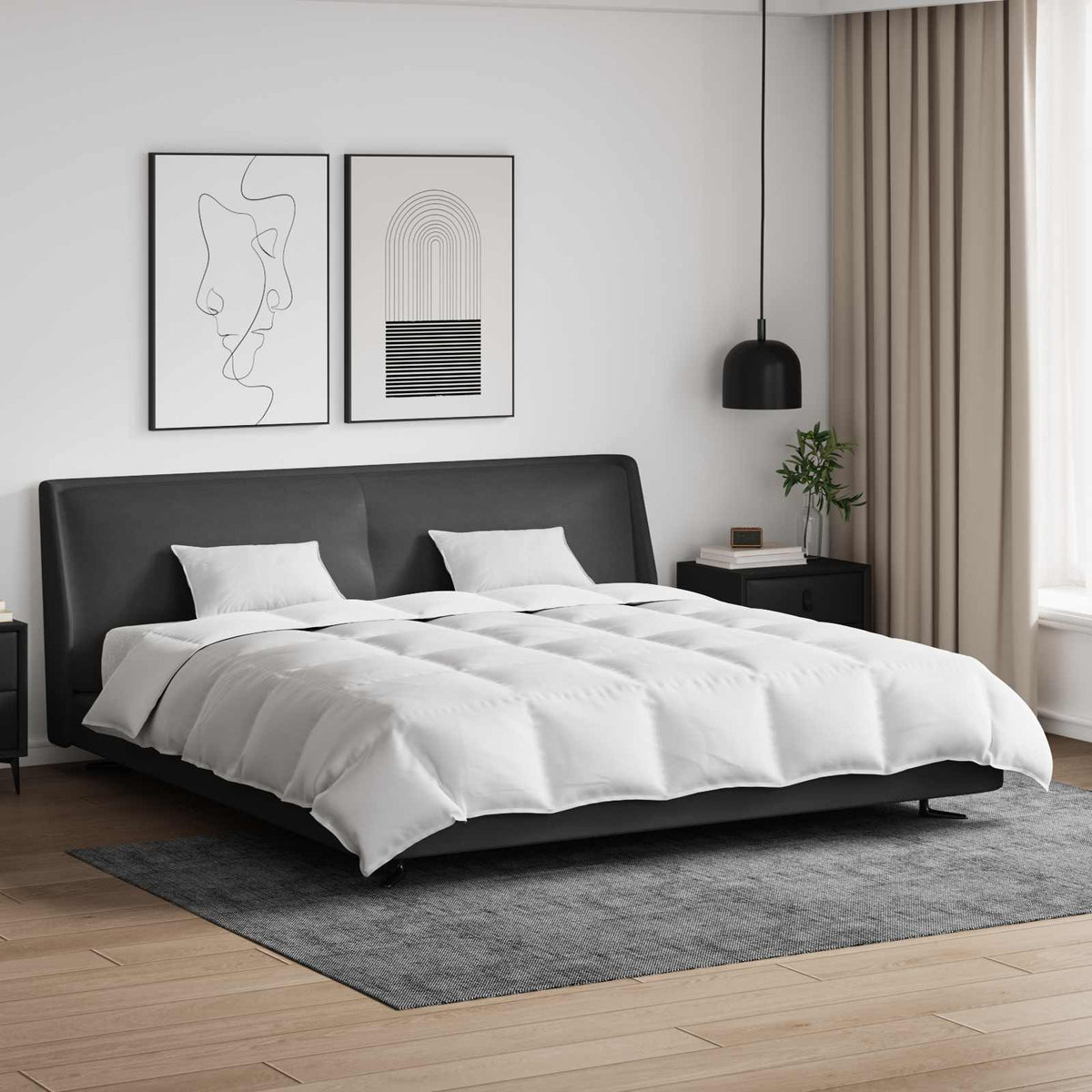 Vidaxl dekbed set met kussen 3 st wit donsveertjes