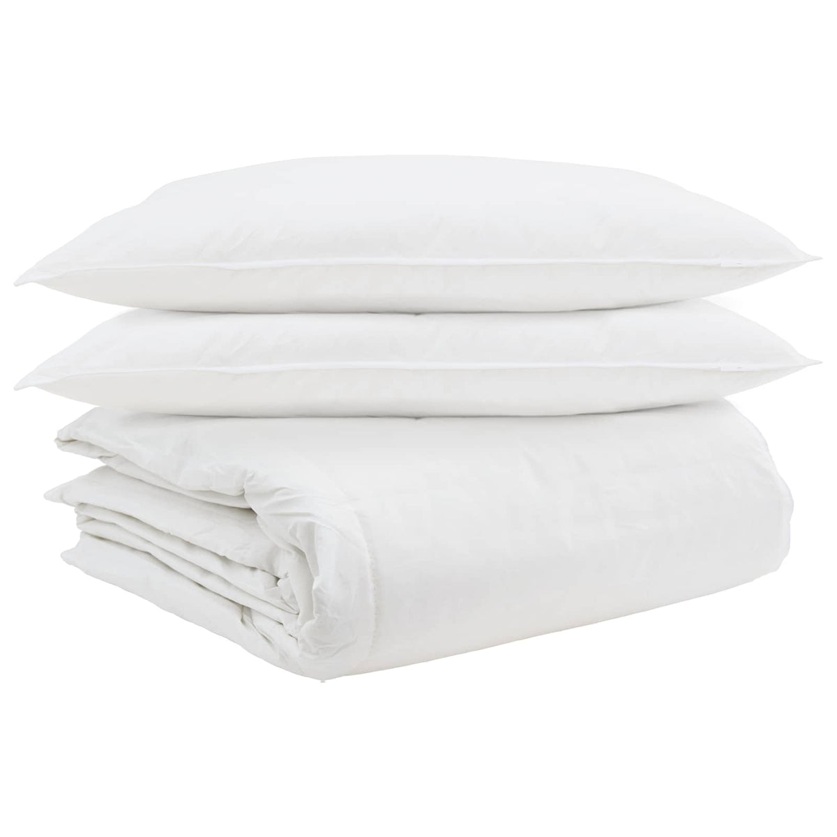 Vidaxl dekbed set met kussen 3 st wit donsveertjes