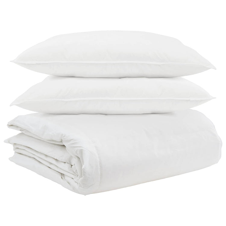 Vidaxl dekbed set met kussen 3 pcs wit donsveertjes
