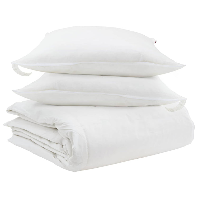 Vidaxl dekbed set met kussen 3 st wit donsveertjes