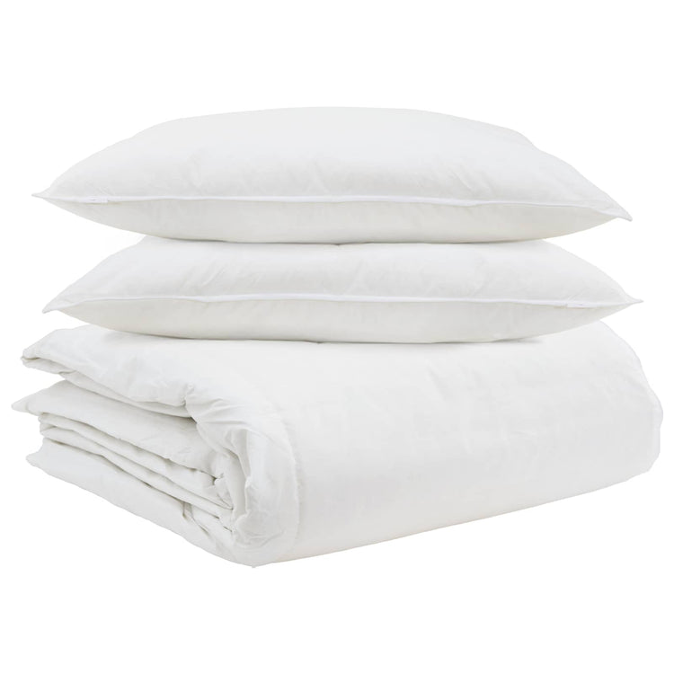 Vidaxl dekbed set met kussen 3 st wit donsveertjes