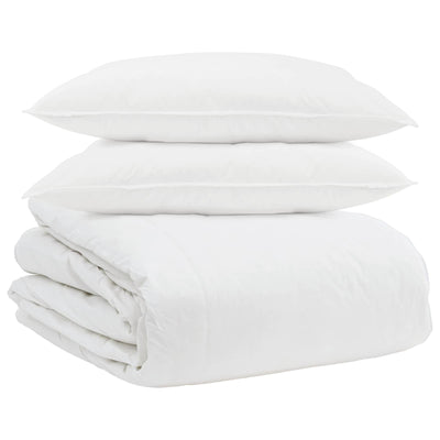 Vidaxl dekbed set met kussen 3 pcs wit donsveertjes