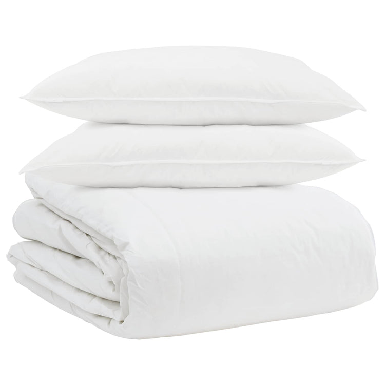 Vidaxl dekbed set met kussen 3 st wit donsveertjes