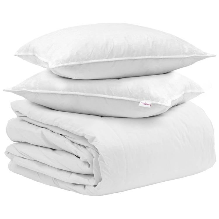 Vidaxl dekbed set met kussen 3 st wit donsveertjes